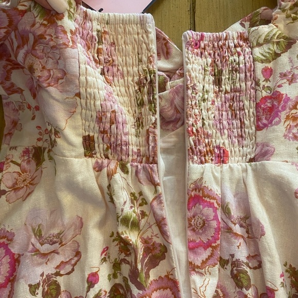 Women’s Floral Sweetheart Neck Puff Sleeve Long Feminine Avec Les Filles New 6 - Picture 6 of 16